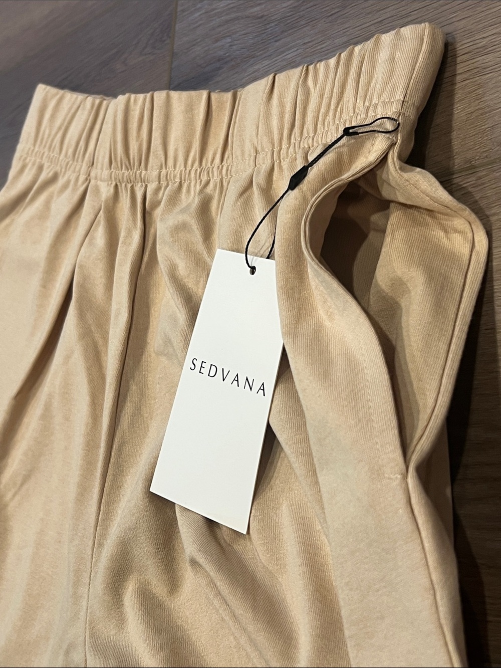 NWT Sedvana Swedish Khaki Elastic Waist Lounge Shorts Cotton & Modal Comfy Relax - Picture 13 of 13